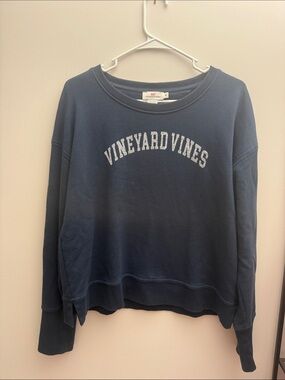 Vineyard Vines Navy Crewneck with Whale Patch